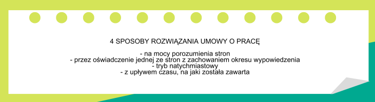 sposoby rozwiązanie umowy o pracę
