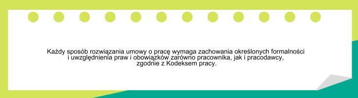 formalności, rozwiązanie umowy o pracę