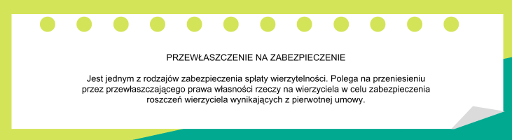 przewłaszczenie na zabezpieczenie
